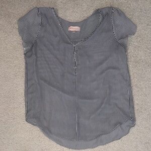 Philosophy Striped Short Sleeve Top in Black/White